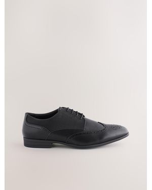 Next Wide Fit Brogue Shoes - Schwarz