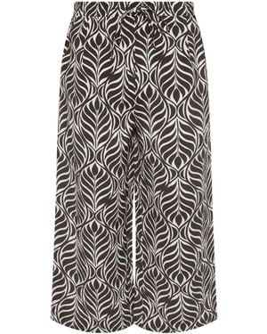M Com Printed Culottes - Gray