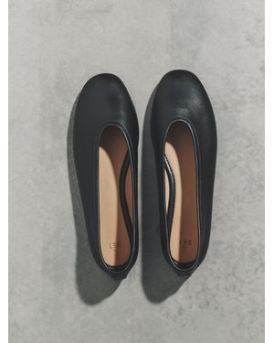 The Set Deconstructed Soft Suede Leather Ballerinas - Gray