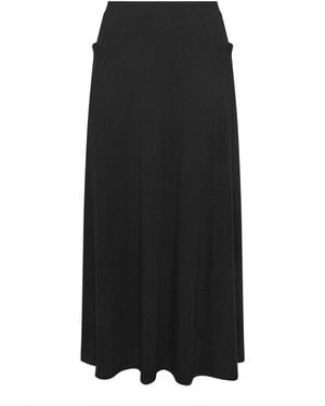 Evans Jersey Pocket Midaxi Skirt - Black