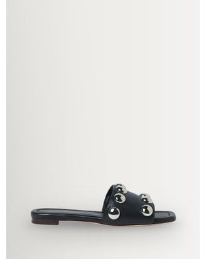 Loeffler Randall Hayes Studded Slip On Sandals - White