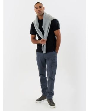 Threadbare Slim Fit Cotton Rich Cargo Pants - Blue