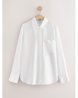 Next Ivory N. Premium Long Sleeve Shirt With Silk - White