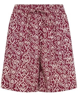 M Com Printed Short - Red