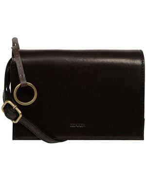 Conkca Fleur Leather Cross-Body Bag - Black