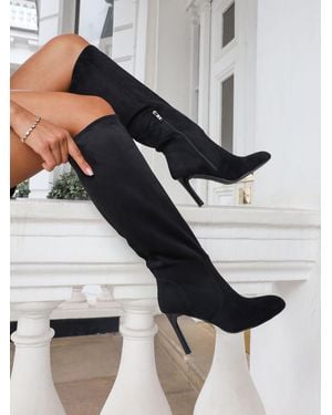 SIMMI Trinna Knee High Heeled Boots - White