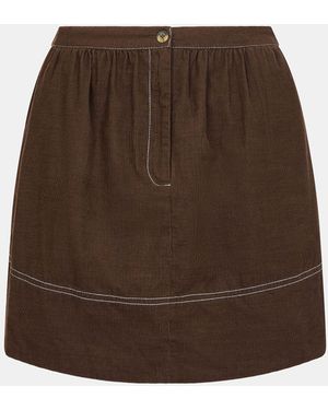 Accessorize Corduroy Mini Skirt - Brown