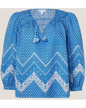 Monsoon Iggy Floral Print Blouse - Blue