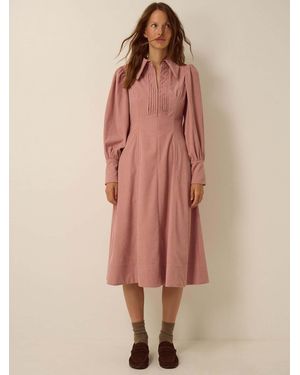 Monsoon Skye Stretch Corduroy Midi Shirt Dress - Pink