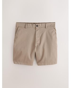 Next Straight Fit Stretch Chino Shorts - Natural