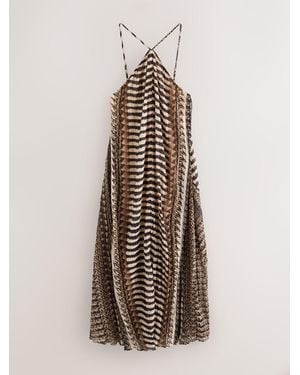 Next Halter Neck Maxi Dress - Natural