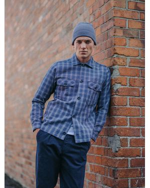 Remus Uomo Long Sleeve Shacket Overshirt - Blue