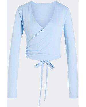 adidas Light 3-Stripes Studio Ballet Wrap Top - Blue