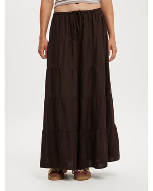 Cotton On Haven Multi Tiered Maxi Skirt - Braun