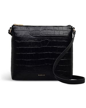 Radley Pockets Faux Croc Small Cross-Body Bag - Black