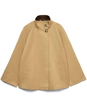 Vero Moda Funnel Neck Short Trench Coat - Natural