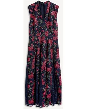 Hobbs Petite Quin Embroidered Dress - Blue