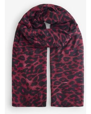 Sosandar Leopard Print Scarf - Purple