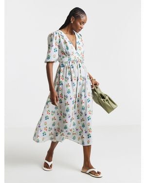 Simply Be Waist Detail Midi Dress - White