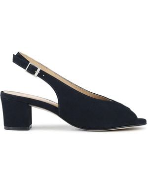 Jones Bootmaker Zahara Leather Peep Toe Slingback Court Shoes - Blau