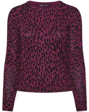 M Com Petite Crew Neck Sweater - Purple