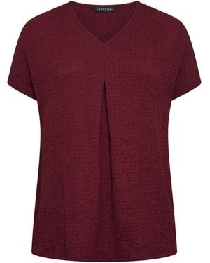 Evans Bubble Crepe Pleated Swing Top - Red