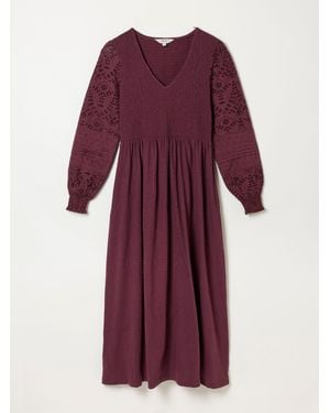 FatFace Fatface Demi Petite Midi Jersey Dress - Purple