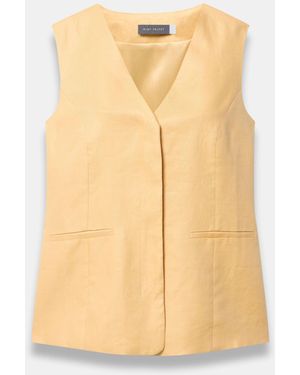 Mint Velvet Longline Linen Waistcoat - Yellow