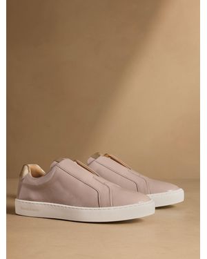 Russell & Bromley Taupe Patent Pear Laceless Sneakers - Brown