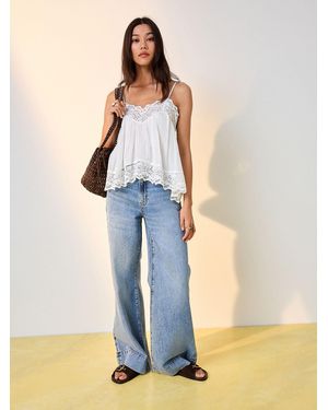 Next High Rise Wide Leg Jeans - Blue