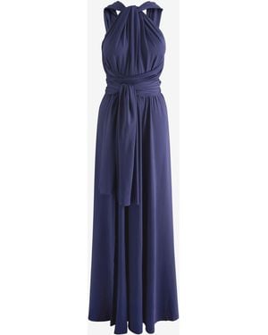 Jolie Moi Halter Neck Maxi Bridesmaid Dress - Blue