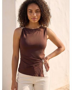 Roman Hardware Trim Tank Top - Brown