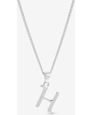 Simply Silver Initial Pendant - White