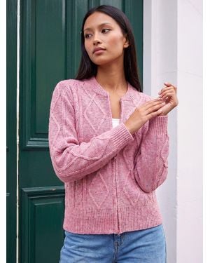 Roman Petite Zip Up Cardigan - Pink