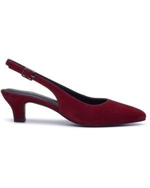 Hush Puppies Nahla Buckle Kitten Heels - Red
