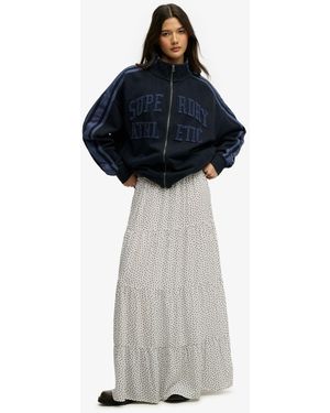 Superdry Woven Tiered Maxi Skirt - White