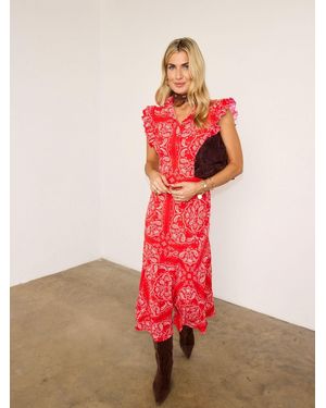 Never Fully Dressed Petite Bandana Remi Midi Dress - Red