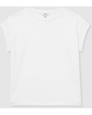Reiss Tommie Brushed-Cotton Crew-Neck T-Shirt - White