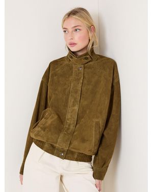 Nobody's Child Nobodys Child Suede Bomber Jacket - Green