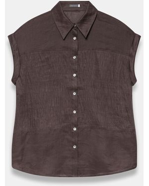 Mint Velvet Linen Blend Shirt - Brown