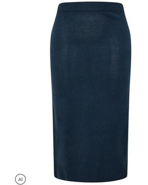 Yours Curve Limited Knitted Maxi Skirt - Blue