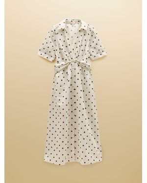 Joules Marina Knot Linen Midi Dress - Natural