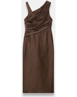 Mint Velvet Linen Midi Dress - Brown
