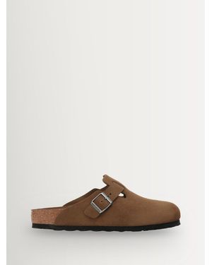 Birkenstock Boston Soft Footbed Suede Clogs - Brown