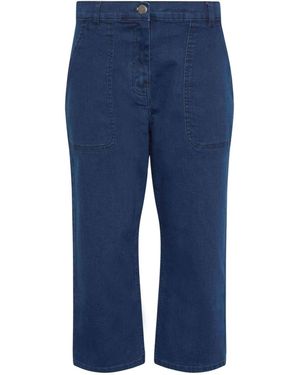 M Com Stretch Carpenter Cropped Jeans - Blue