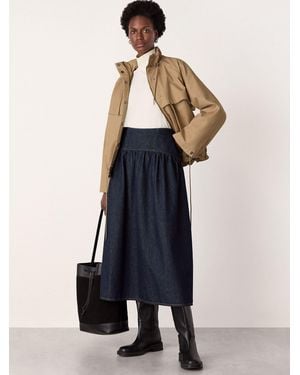 Whistles Waisted Midi Skirt - Blue
