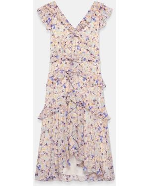 white christmas dresses Cream Joan Print Tie Front Midi Dress