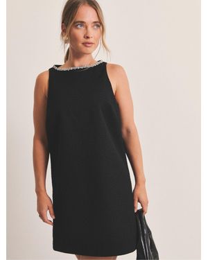 Simply Be Boucle Embellished Mini Dress - Black