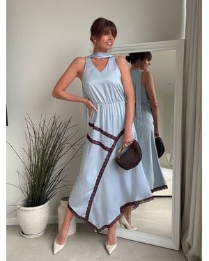Style Cheat Lace Halter Dress - Grey