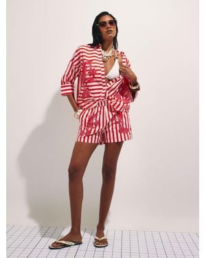 River Island Cotton Beaded Shorts - Pink
